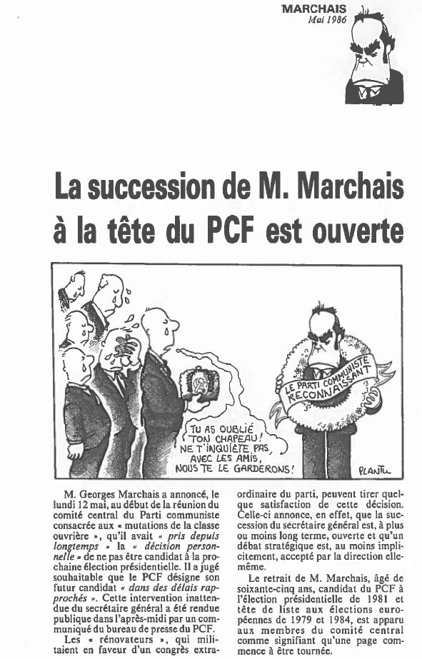 Plantu-ça manque de femmes (143) - Mai 1986 succession Georges Marchais