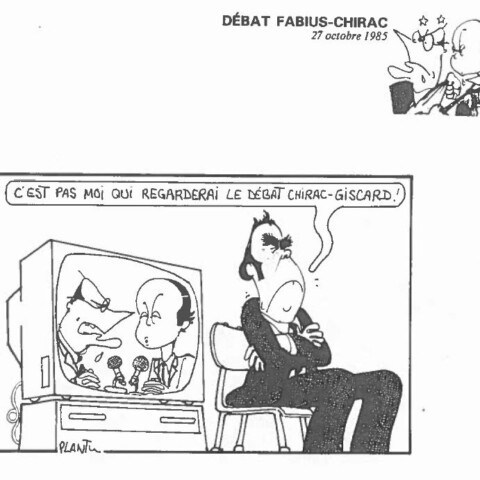 Plantu-ça manque de femmes (53) débat Chirac-Fabius (1985)