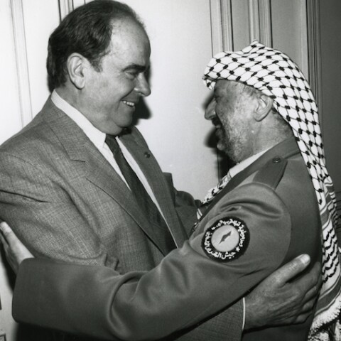 Georges Marchais et Yasser Arafat - Paris - 1989